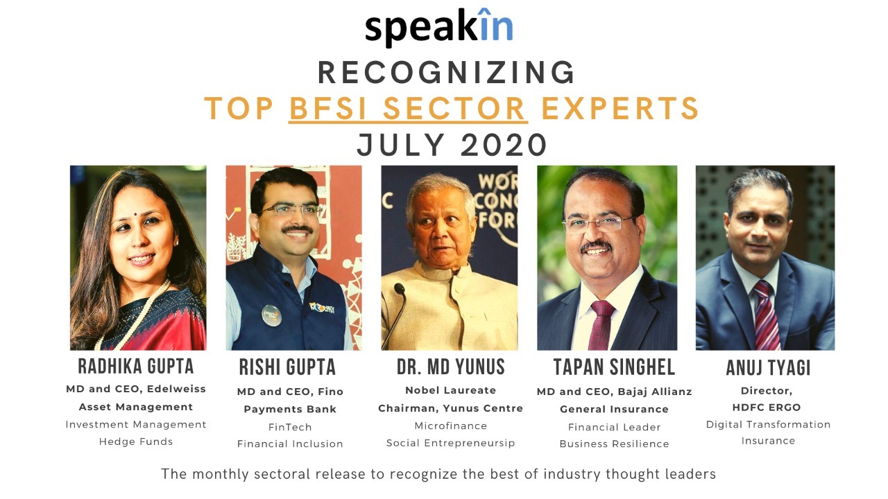 Top BFSI Sector Experts – July 2020